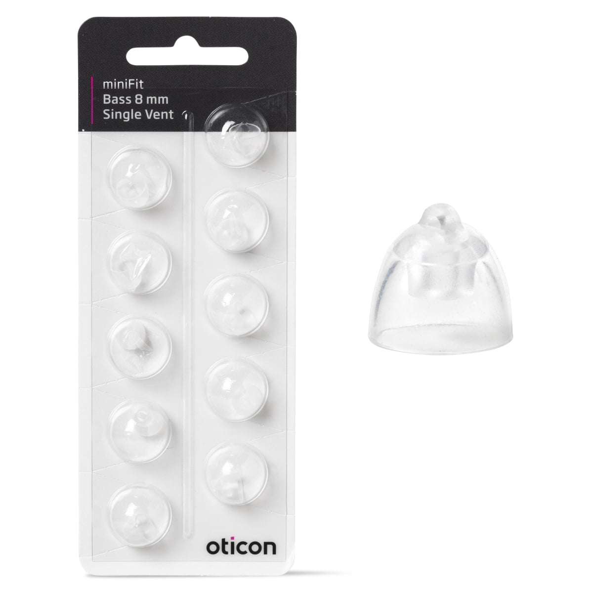 Oticon miniFit Bass-Dome single vent